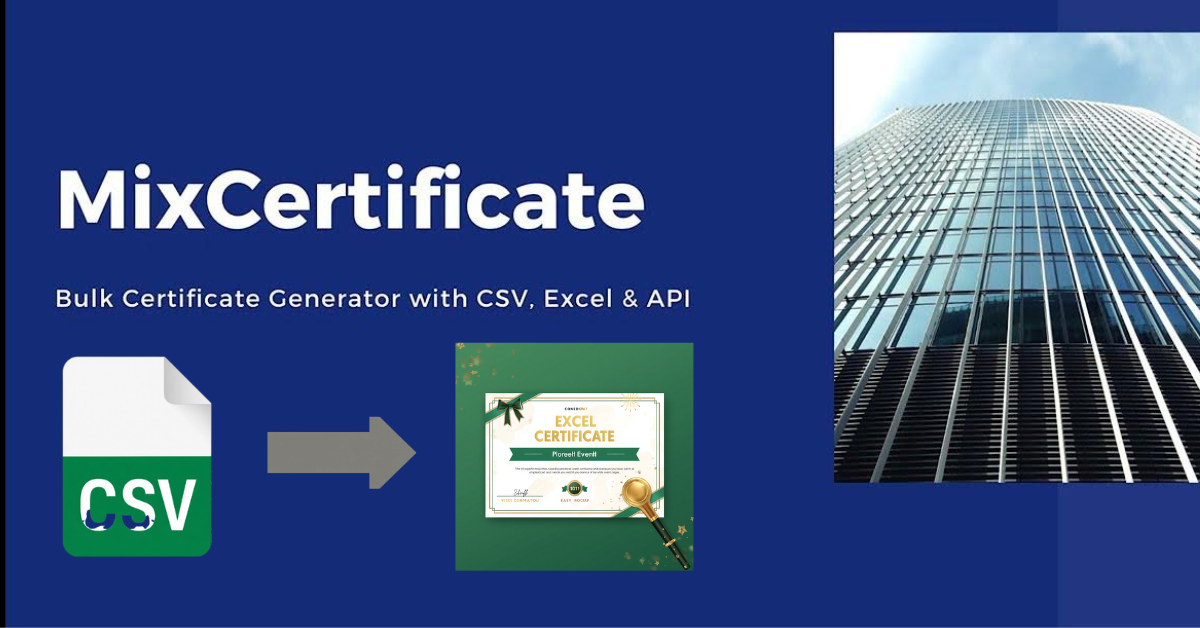 Excel event certificates